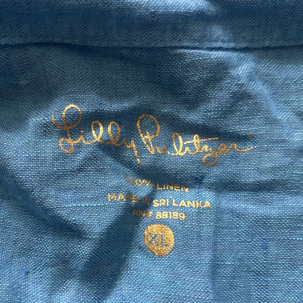 Lilly Pulitzer Blue Linen Shirt